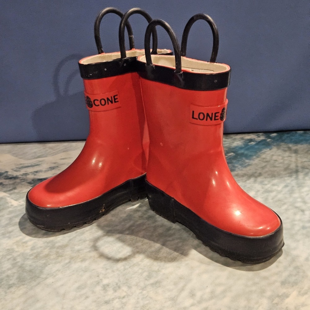 Lone Cone Red Rain Boots Toddler Size 5‎ Waterproof Rubber Boots